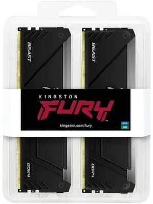 Kingston DDR4 DIMM 2x16GB 3200MHz  KF432C16BB2AK2/32 Fury Beast RGB RTL Gaming PC4-25600 CL16 288-pin 1.35В kit single rank с радиатором Ret
