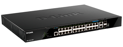 коммутатор D-Link PROJ Управляемый L3 стекируемый PoE-коммутатор, 20x1000Base-T PoE, 4x2.5GBase-T PoE, 2x10GBase-T, 2x10GBase-X SFP+, PoE-бюджет 370 Вт (740 Вт с DPS-700), CLI, консольный порт RJ-45, RPS