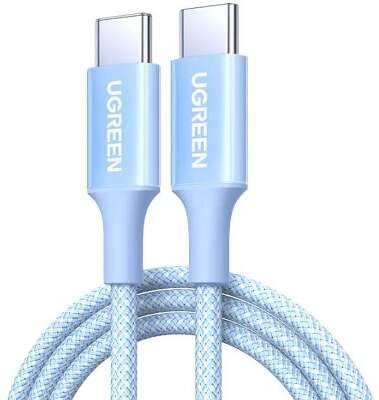 Кабель UGREEN L502 (65254) 100WUSB-C to USB-C PD Fast Charging Braided Cable 5A Max. Длина: 2м. голубой