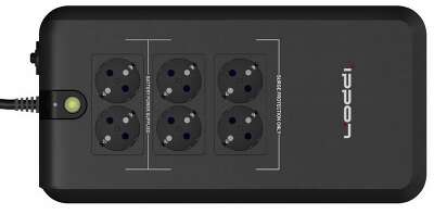 ИБП IPPON Back Verso 800 black (резервный, 800VA, 420W, 2+4xEURO, RJ-45/RJ-11) (751623)