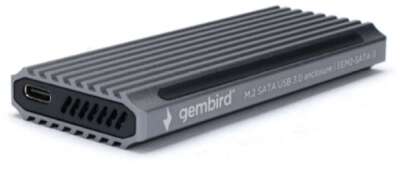 Gembird EEM2-SATA-3 Внешний корпус USB 3.1 для M2 SATA порт Type-С, RGB подсветка, металл, серебристый
