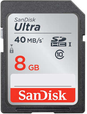 Карта памяти 8 Гб SDHC SanDisk Ultra Class 10 [SDSDUN-008G-G46]
