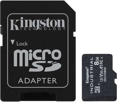 Промышленная карта памяти 8 Гб Micro SDHC Kingston Class 10 UHS-I U3 V30 A1 TLC [SDCIT2/8GB]