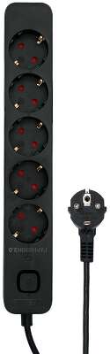 Сетевой фильтр Гарнизон EPS-5-B-2 черный, 5 розеток, 10А, кабель 2м, ур.защиты 2+, пакет
