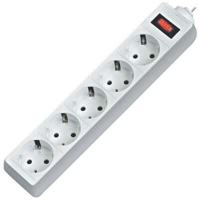 Сетевой фильтр DEFENDER ES 1.8 white (1.8м, 5 розеток, 10A) (99481)