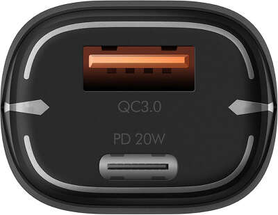 Автомобильное ЗУ EnergEA Bazic GoDrive PD20W, USB-C PD20/USB-A QC3.0, Black [GDV-PD20-BLK]