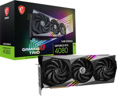 Видеокарта MSI NVIDIA nVidia GeForce RTX 4080 GAMING X TRIO 16Gb DDR6X PCI-E HDMI, 3DP