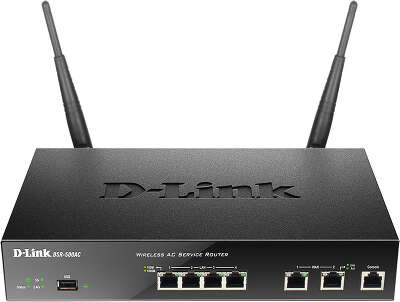 Сетевой экран D-Link DSR-500AC AC1200 10/100/1000BASE-TX черный