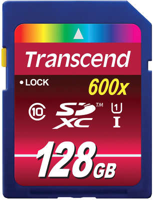 Карта памяти 128 Гб SDXC Transcend Premium 600x Class 10 [TS128GSDXC10U1]