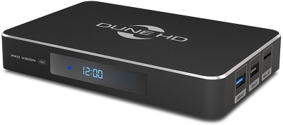 Медиаплеер/ Mediaplayer Dune HD Pro Vision 4K: UltraHD/60 Hz/HDR/HDR10+/Dolby Vision, CPU Amlogic S905X4-J, RAM 4 Gb, Flash 64 Gb, 1xUSB3.0, 1xUSB2.0, microSD, LAN 1000Mb/s, WiFi 802.11ac, BT 5.0, HDMI 2.1, S/PDIF, BT+Voice Remote Control, Android 11