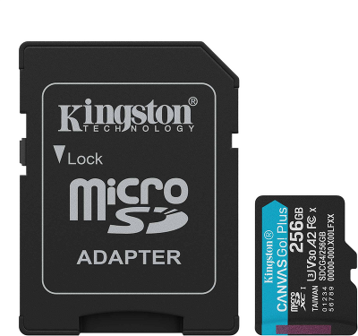 Карта памяти Kingston 256GB microSDXC Canvas Go Plus Gen4 200MB/s A2 U3 V30 Card + ADP/ Kingston 256GB microSDXC Canvas Go Plus Gen4 200MB/s A2 U3 V30 Card + ADP