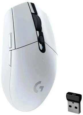 Мышь Logitech Мышь игровая Logitech G304 Lightspeed White белая, 200-12000dpi, беспроводная 2.4GHz, USB приемник LIGHTSPEED™, 6 программируемых кнопок, под обе руки