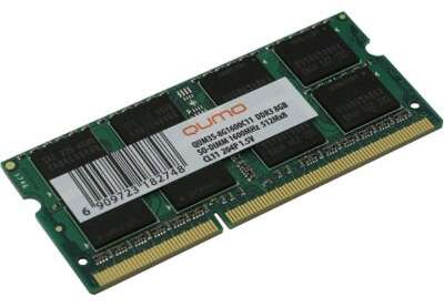 QUMO DDR3 SODIMM 8GB QUM3S-8G1600C11(R) PC3-12800, 1600MHz OEM/RTL