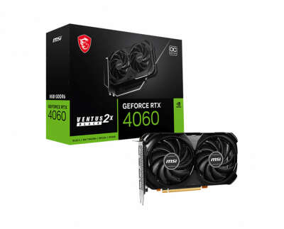 Видеокарта MSI PCI-E nVidia GeForce RTX 4060 8G VENTUS 2X (8Gb/GDDR6/128 bit/HDMI, DP) RTL (RTX 4060 VENTUS 2X BLACK 8G OC)