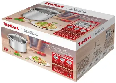 Кастрюля Tefal Duetto+ G7194655 4.7л. d=24см (с крышкой) стальной (2100113152)
