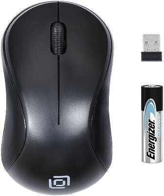 Мышь Оклик 605SW черный оптическая 1200dpi беспров. USB для ноутбука 3but (384108)