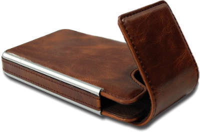 Чехол Pierre Cardin Vertical U Metal Edge Case для iPhone 5/5S, коричневый [UKP06]