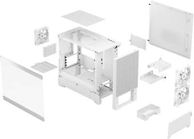 Корпус Fractal Design Pop Mini Air RGB White TG Clear Tint, белый, mATX, Без БП (FD-C-POR1M-01)