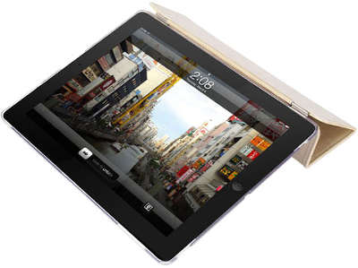 Чехол со съемной обложкой на экран Macally Hardshell Clear для iPad2/iPad 3, бежевый [COVERMATE-3BE]