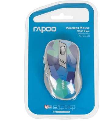 RAPOO Мышь беспроводная M500 Silent, цвет - синий (18108)