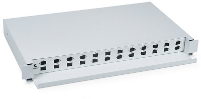 Кросс бокс оптический 19" на 24 SC (LC duplex) со сплайс-кассетой Cabeus ODF-19-24-SC Кросс бокс оптический 19" на 24 SC (LC duplex) со сплайс-кассетой, выдвижной (без пигтейлов и проходных адаптеров)