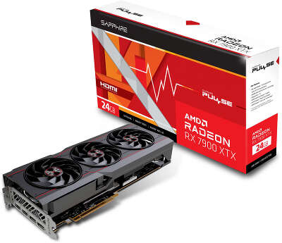 Видеокарта Sapphire AMD Radeon RX 7900 XTX PULSE GAMING OC 24Gb DDR6 PCI-E HDMI, 3DP