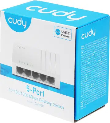 Коммутатор Cudy GS105U (L2) 5x1Гбит/с неуправляемый
