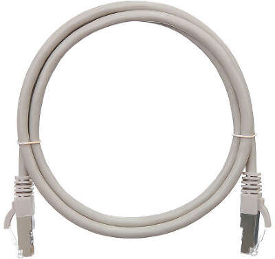 Коммутационный шнур NIKOMAX S/FTP 4 пары, Кат.6 (Класс E), 250МГц, 2хRJ45/8P8C, T568B, заливной, с защитой защелки, многожильный, BC (чистая медь), 26AWG (7х0,165мм), поливинилхлорид, серый, 5м