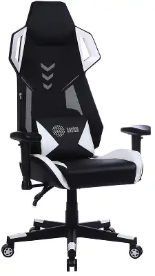 Кресло игровое Cactus CS-CHR-090BLW черный/белый экокожа/сетка крестов. нейлон