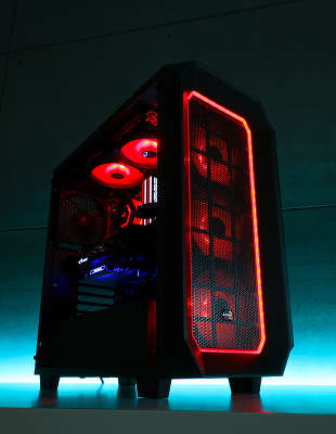 Корпус Aerocool [Project 7] P7-C0 черный , два акриловых окна , ATX, без БП, 2x USB 3.0