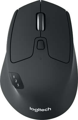 Мышь Logitech M720 Triathlon черный оптическая 1000dpi беспров. BT/Radio USB 6but (910-004791)