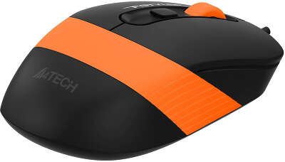 Мышь A4Tech Fstyler FM10S черный/оранжевый оптическая 1600dpi silent USB 3but (FM10S USB ORANGE)