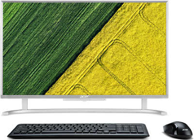 Моноблок Acer Aspire C22-760 21.5" i3-7100U/8/1000/HDG620/CR/WiFi/BT/CAM/W10/Kb+Mouse, серебристый