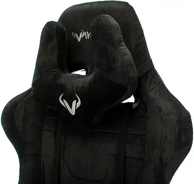 Кресло игровое Zombie VIKING KNIGHT Fabric черный Light-20 с подголов. крестов. металл