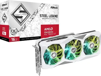 Видеокарта Asrock PCI-E 4.0 RX7800XT SL 16GO AMD Radeon RX 7800XT 16Gb 256bit GDDR6 2213/19500 HDMIx1 DPx3 HDCP Ret