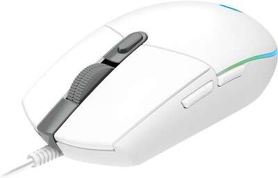 Мышь проводная игровая LOGITECH G102 LightSync (Световая синхронизация) белый (USB, 8000dpi, 6but) (910-005809)