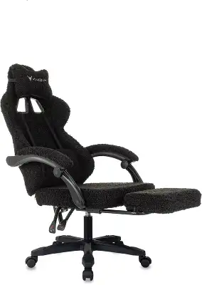 Кресло игровое Knight Lord/F черный экомех крестов. пластик подст.для ног