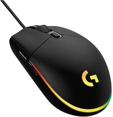 Мышь проводная игровая LOGITECH G102 LightSync (Световая синхронизация) черный (USB, 8000dpi, 6but) (910-005808)