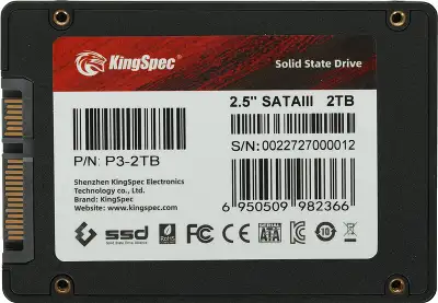 Твердотельный накопитель SATA3 2Tb [P3-2TB] (SSD) KingSpec P3 Series