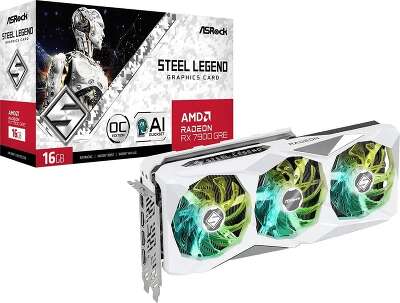 Видеокарта ASRock AMD Radeon RX 7900 GRE Steel Legend OC 16Gb DDR6 PCI-E HDMI, 3DP