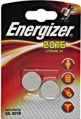 Комплект элементов питания CR2016 Energizer (2 шт в блистере)