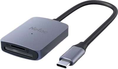 Устройство чтения/записи Netac WK12 , USB 3.2, серый [NT09WK12-30GR]