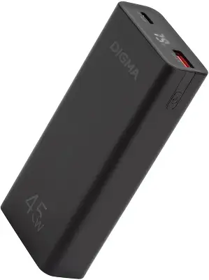 Мобильный аккумулятор Digma DGPF10E 10000mAh QC3.0/PD3.0 45W 4.5A USB-A/USB-C черный (DGPF10E45ABK)