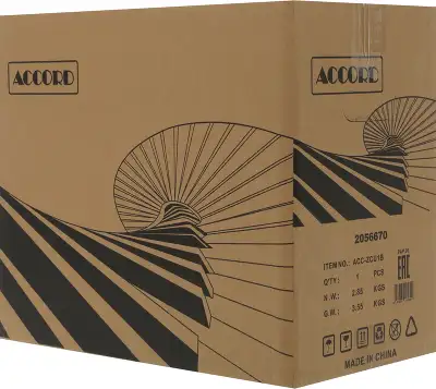 Корпус Accord ACC-ZCU1B черный без БП mATX 5x120mm 2xUSB3.0 1xUSB3.1 audio bott PSU