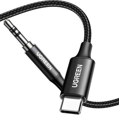 Кабель аудиоадаптер UGREEN CM450 (55734) USB-C Male to 3.5mm Male Audio Cable Adapter. Длина: 1м. Цвет: черный