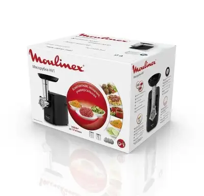 Мясорубка Moulinex Compact HV1 ME112832 1600Вт черный/серебристый