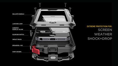 Чехол LunaTik TakTik Extreme для iPhone 5, Black/Red [TT5H-001]