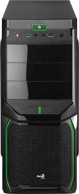 Корпус Aerocool V3X Advance Evil Green Edition , ATX, без БП, 1х USB 3.0, 1х USB 2.0, в комплекте 1х 120мм gre