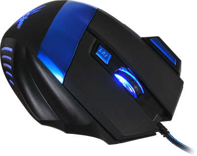Мышь игровая USB Oklick 775G 2400 dpi, чёрная/синяя