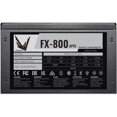 Блок питания Formula V Line FX-800, 800W, APFC, 80+, 12cm Fan